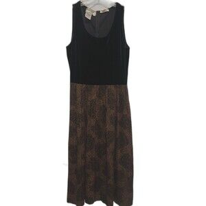 Vintage Dress Size Medium Brown Velvet‎ Sleeveless Forest Whimsigoth Fairy Goth
